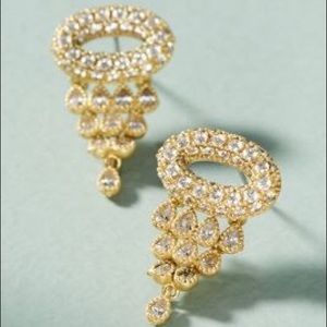Anthropologie small dangle pave earrings